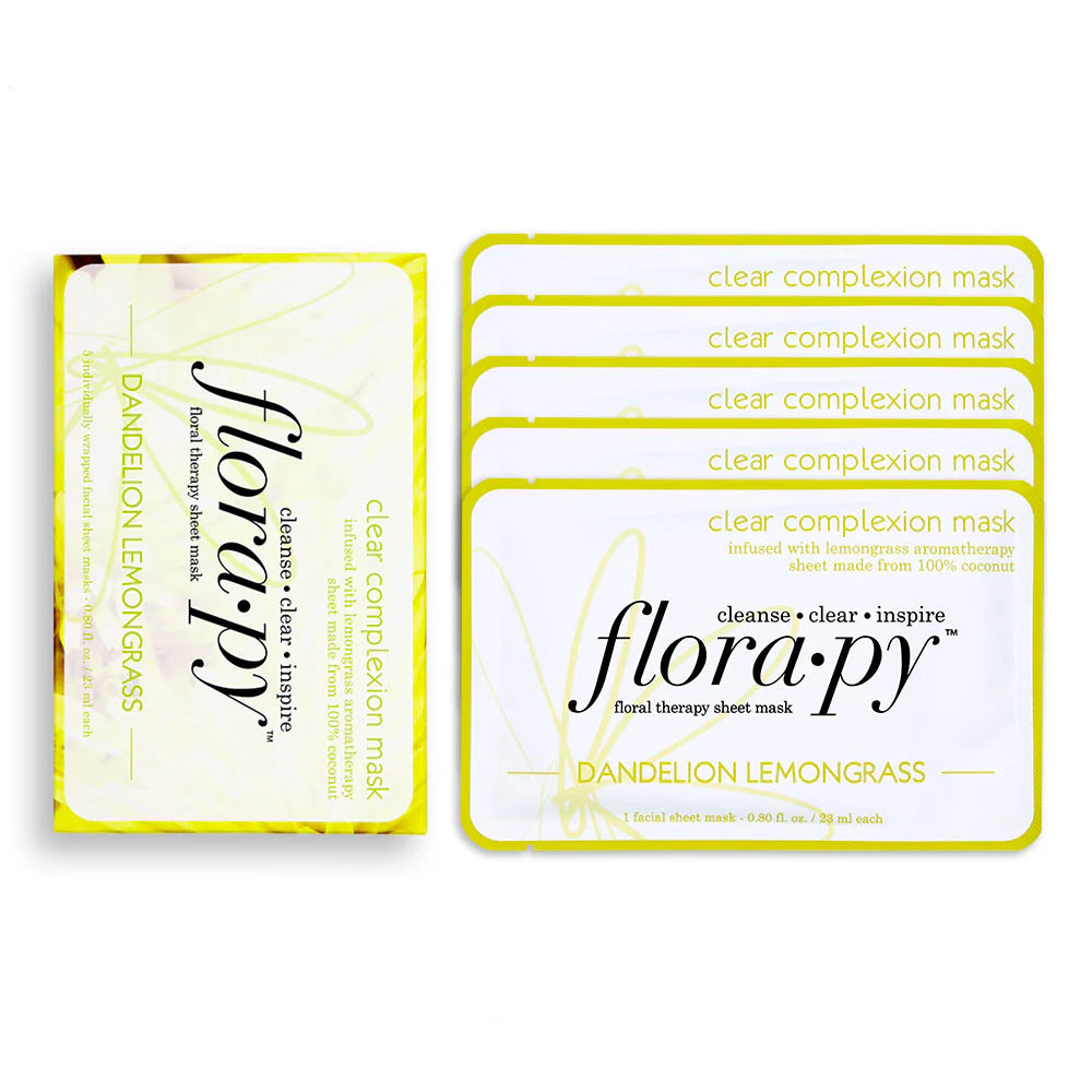 Clear Complexion Aromatherapy Sheet Mask, Dandelion Lemongrass